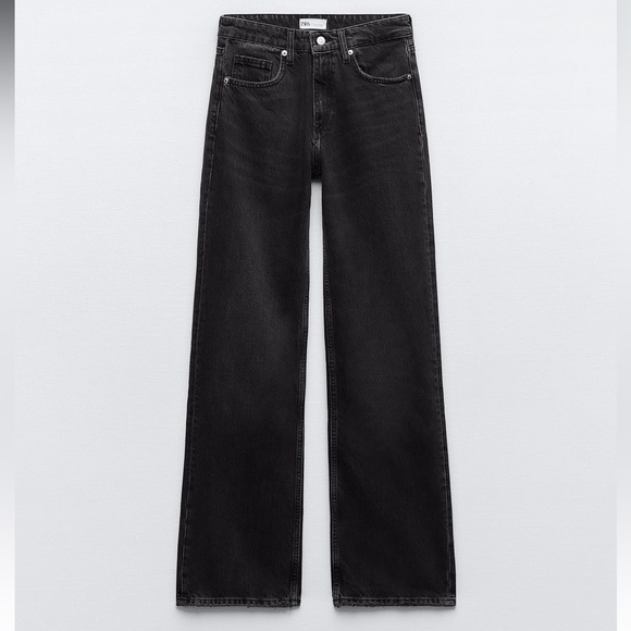 Zara Full Length TRF Mid-Rise Wide Leg Jeans - Picture 4 of 7
